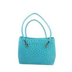 G5 Genuine Ostrich Leather AMARE ZURI South Africa Turquoise Tote Bag $1200